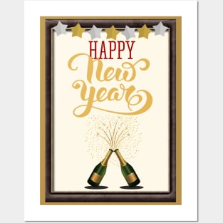 Happy New Year - Wine Card Posters and Art